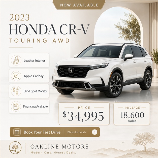 Sample dealership social media post for a 2023 Honda CR-V Touring AWD